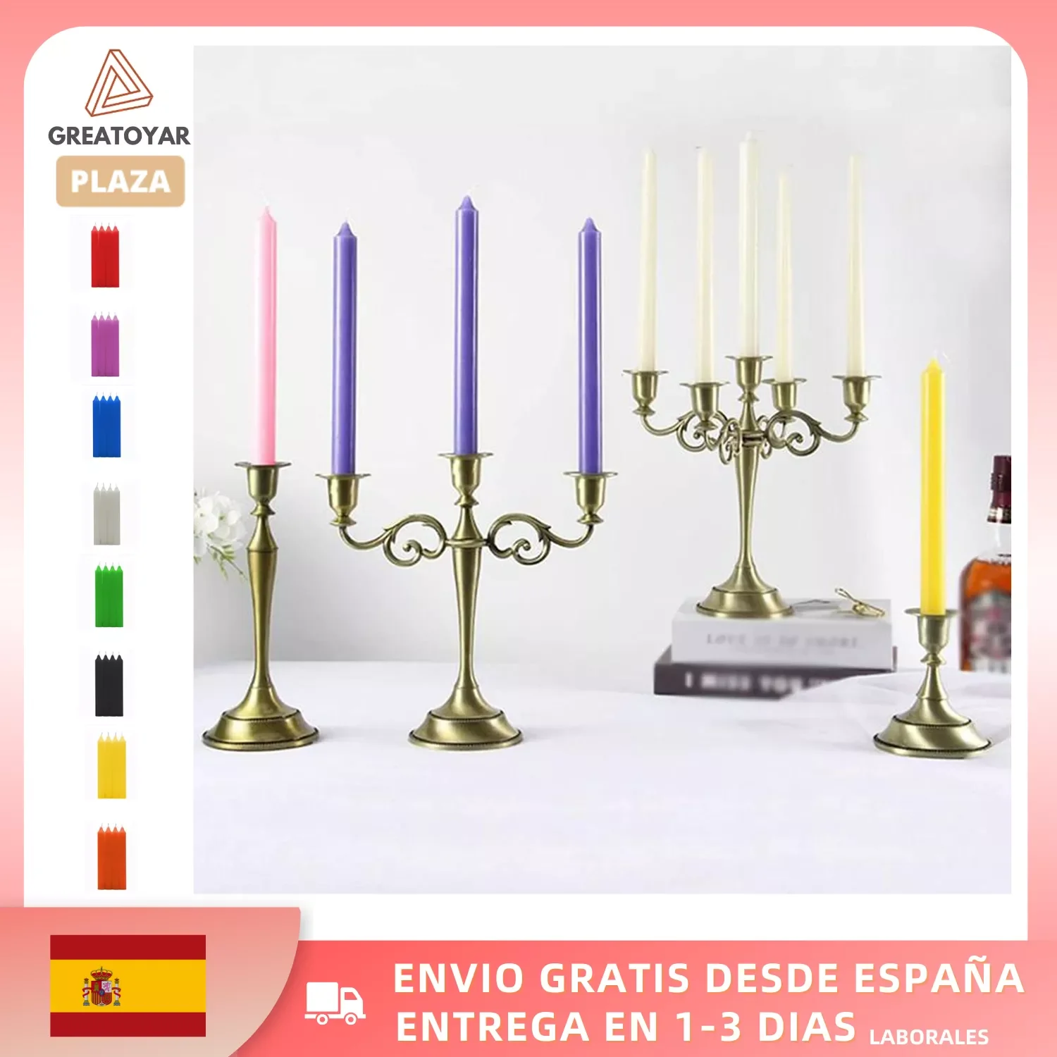 TOYAR HOME multi-purpose colorful candle Cirio, unscented candle holder, 100% paraffin and pure cotton wick, length 17.5cm, part
TOYAR HOME multi-purpose colorful candle Cirio, unscented candle holder, 100% paraffin and pure cotton wick, length 17.5cm, part