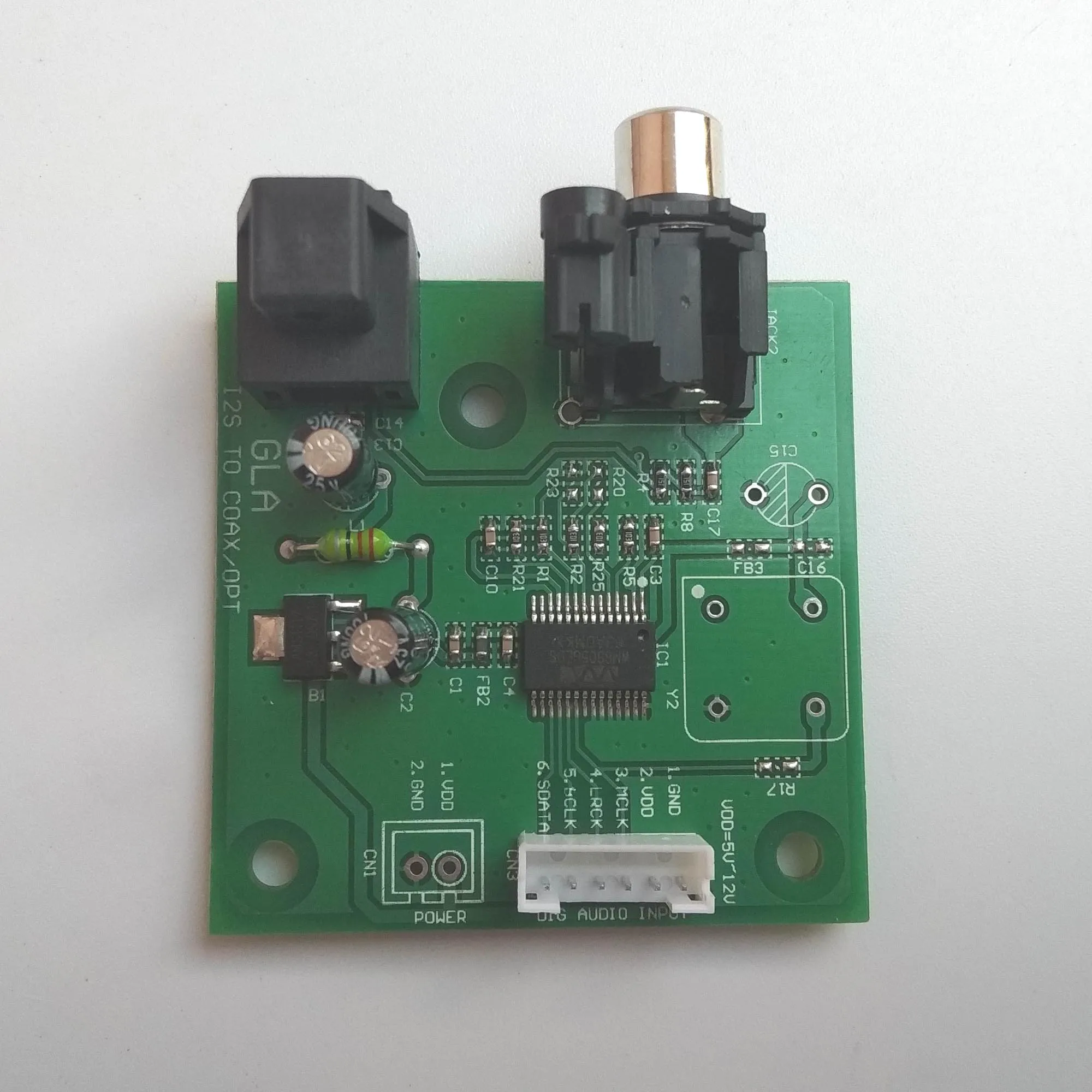 I2S to SPDIF Coaxial Fiber Output Board /IIS Input Coaxial Output Supports Sampling from 44.1K to 192K
I2S to SPDIF Coaxial Fiber Output Board /IIS Input Coaxial Output Supports Sampling from 44.1K to 192K