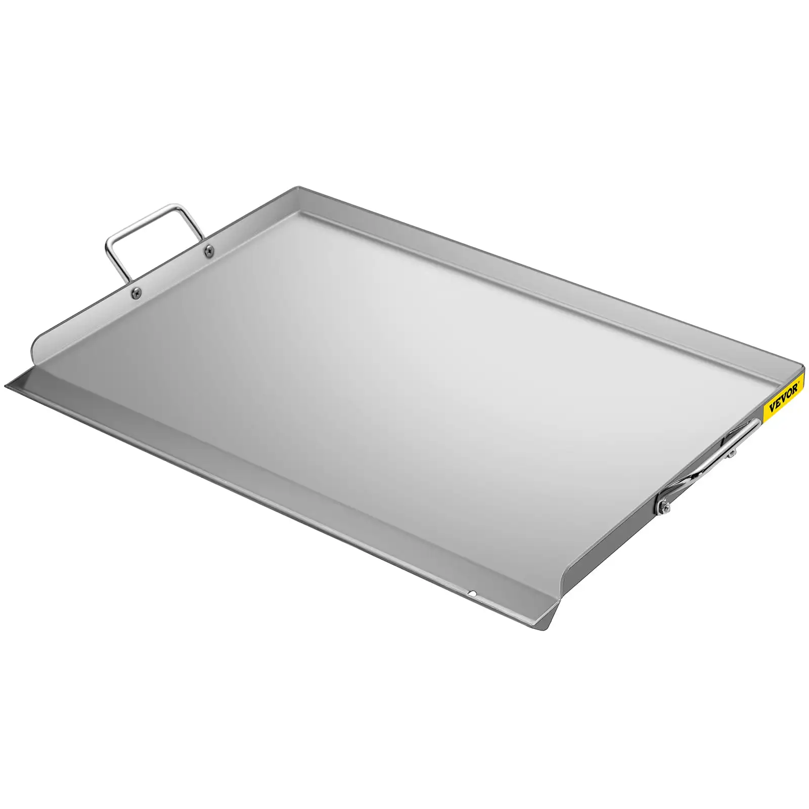 17" x 13" Stainless Steel Flat Top Griddle, Charcoal/Gas Grill with 2 Handles, Drain Hole
17" x 13" Stainless Steel Flat Top Griddle, Charcoal/Gas Grill with 2 Handles, Drain Hole