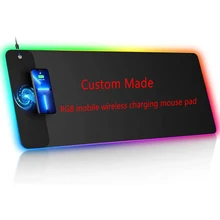 15W Wireless Charging Mouse Pad DIY Gamer Custom Made Mousepad RGB Desk Mat Computer Laptop Keyboard Non-slip LED Cushion Carpet