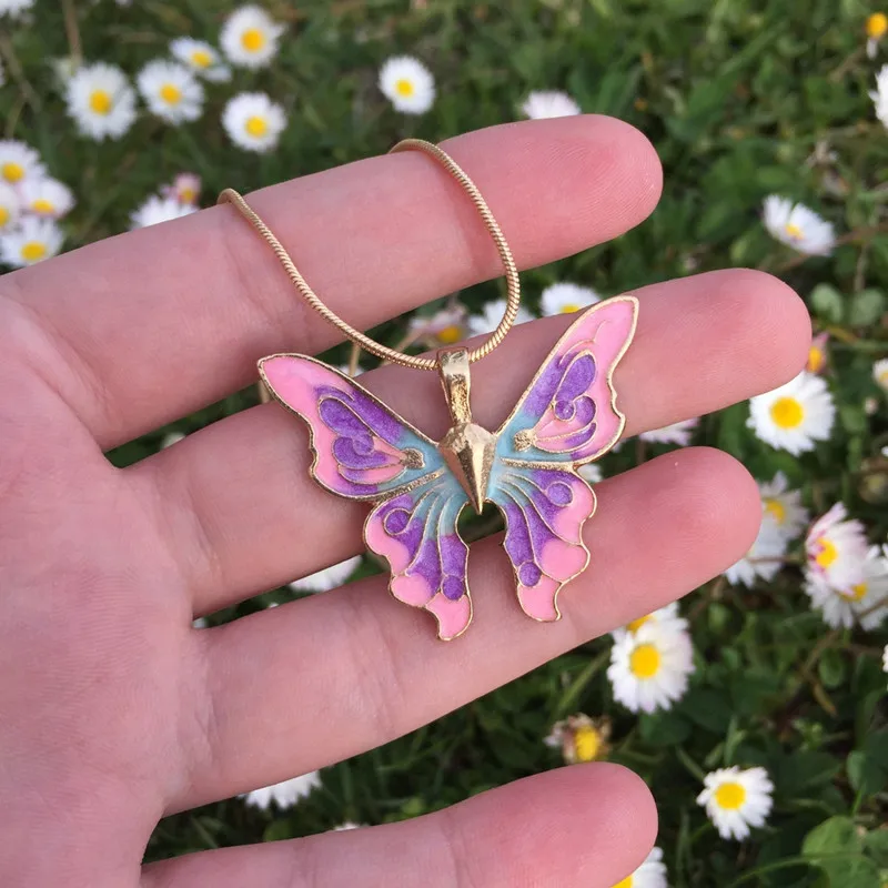 Fashion Dream Colorful Butterfly Fairy Pendant Necklace Girl Party Wedding Jewelry Gift Gold Titanium Steel Chain Choke Ring
Fashion Dream Colorful Butterfly Fairy Pendant Necklace Girl Party Wedding Jewelry Gift Gold Titanium Steel Chain Choke Ring