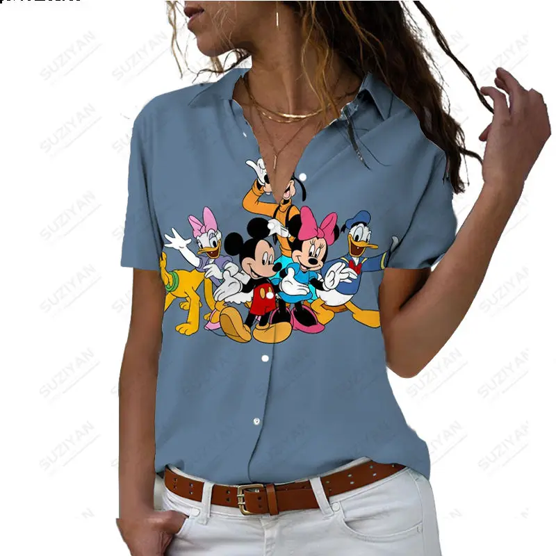 Cartoon Animation Disney Button Women's Short Sleeve Shirt Women's Fashion Print Top Shirt Temperament Short Sleeve Loose Shirt 
Cartoon Animation Disney Button Women's Short Sleeve Shirt Women's Fashion Print Top Shirt Temperament Short Sleeve Loose Shirt