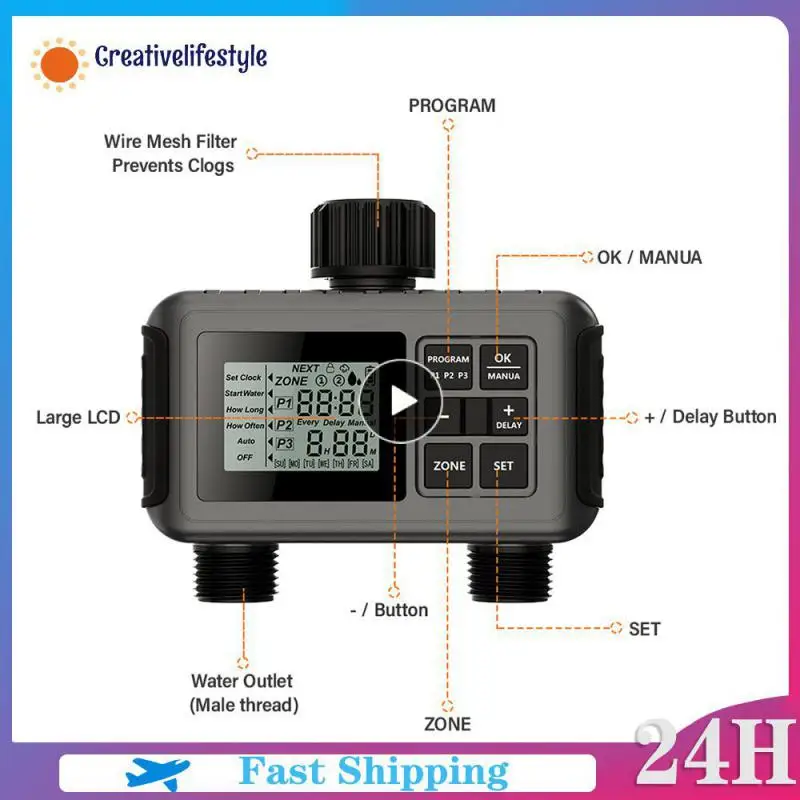 1/2/3PCS Large Screen Display Irrigation Controller Outdoor 2 Zone Programmable Garden Water Timer Automatic Irrigation System
1/2/3PCS Large Screen Display Irrigation Controller Outdoor 2 Zone Programmable Garden Water Timer Automatic Irrigation System