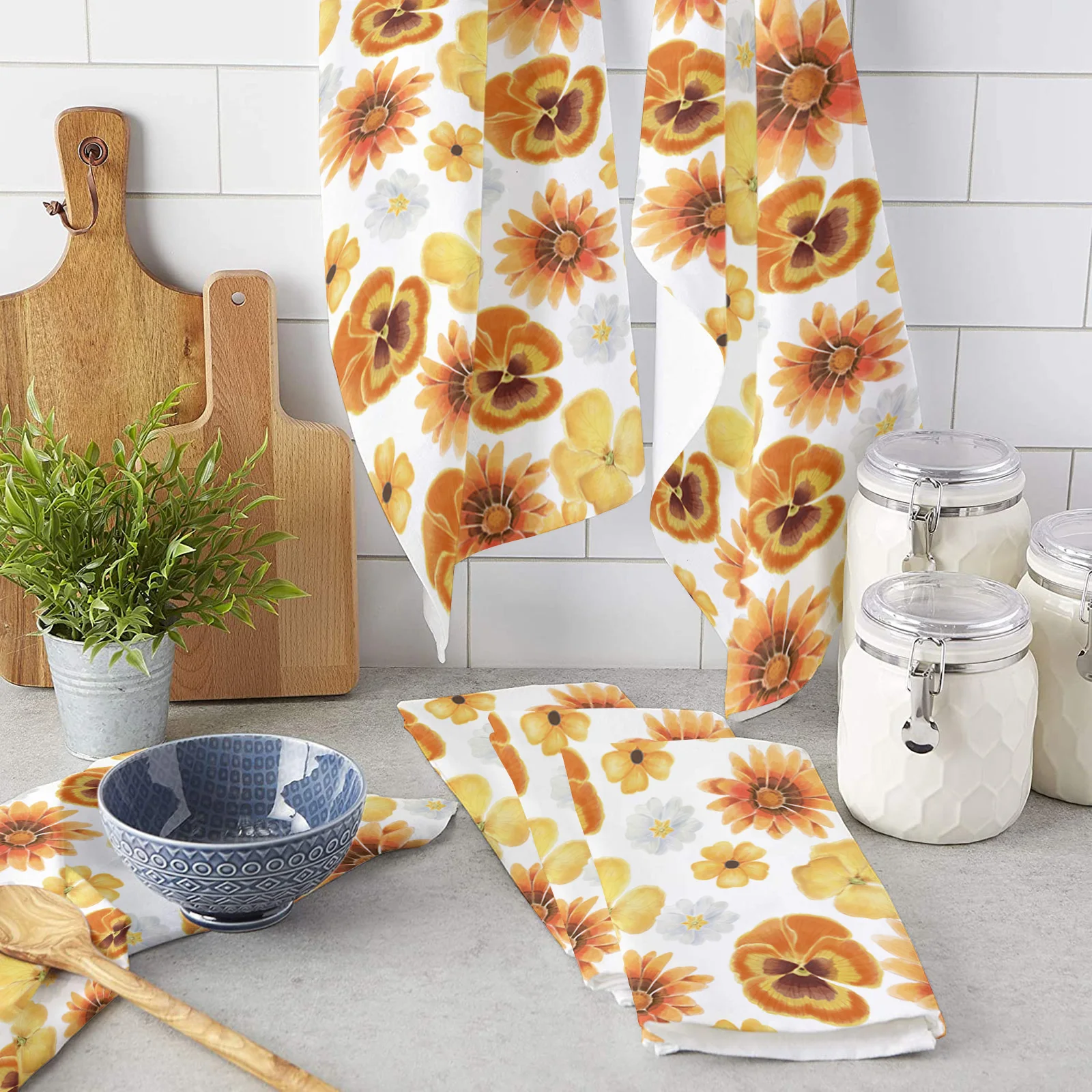 Watercolor Orange Flowers Microfiber Kitchen Hand Towel Dish Cloth Tableware Household Cleaning Towel Utensils for Kitchen
Watercolor Orange Flowers Microfiber Kitchen Hand Towel Dish Cloth Tableware Household Cleaning Towel Utensils for Kitchen