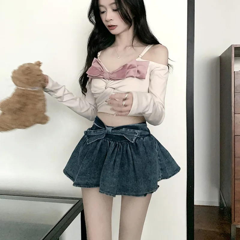 Женский костюм с юбкой Hsa, летняя рубашка с бантом, Джинсовая юбка из двух предметов, Корейская Тонкая блузка с длинными рукавами Y2K, мини-юбки, шорты
Женский костюм с юбкой Hsa, летняя рубашка с бантом, Джинсовая юбка из двух предметов, Корейская Тонкая блузка с длинными рукавами Y2K, мини-юбки, шорты