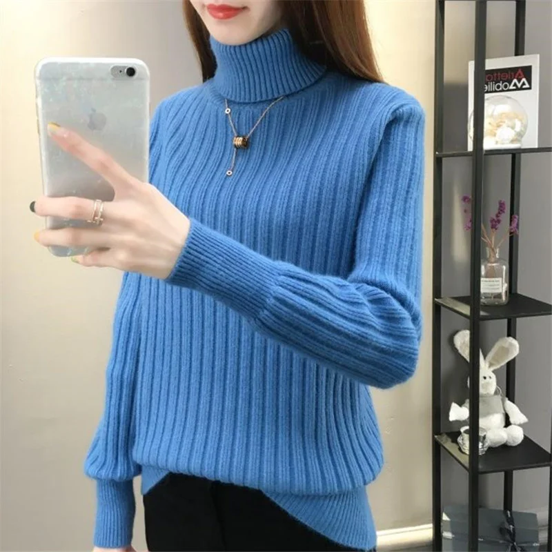 Korean Spring Fashion High Collar Knitted Sweater Women Loose Pullover Jumpers Ladies Solid Color Turtleneck Knit Tops Female
Korean Spring Fashion High Collar Knitted Sweater Women Loose Pullover Jumpers Ladies Solid Color Turtleneck Knit Tops Female