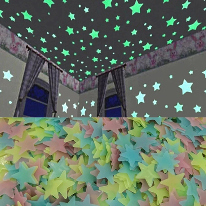 100pcs/lot 3D Stars Glow In The Dark Wall Stickers Energy Storage Stars For Kids Baby Room Bedroom Ceiling Home Decor
100pcs/lot 3D Stars Glow In The Dark Wall Stickers Energy Storage Stars For Kids Baby Room Bedroom Ceiling Home Decor