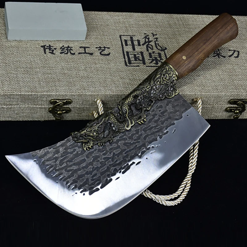 Longquan Kitchen Knife Handmade Forged 7Cr17MoV Steel 8.5 Inch Butcher Machete Chop Big Bone Hatchet Knife Meat Poultry Tools
Longquan Kitchen Knife Handmade Forged 7Cr17MoV Steel 8.5 Inch Butcher Machete Chop Big Bone Hatchet Knife Meat Poultry Tools