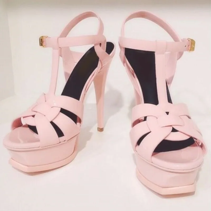 Candy Colors T Strap Platform Sandals Patent Leather Buckle Strap Peep Toe Hollow Strappy Sandals Fashion Wedding Party Shoes
Candy Colors T Strap Platform Sandals Patent Leather Buckle Strap Peep Toe Hollow Strappy Sandals Fashion Wedding Party Shoes