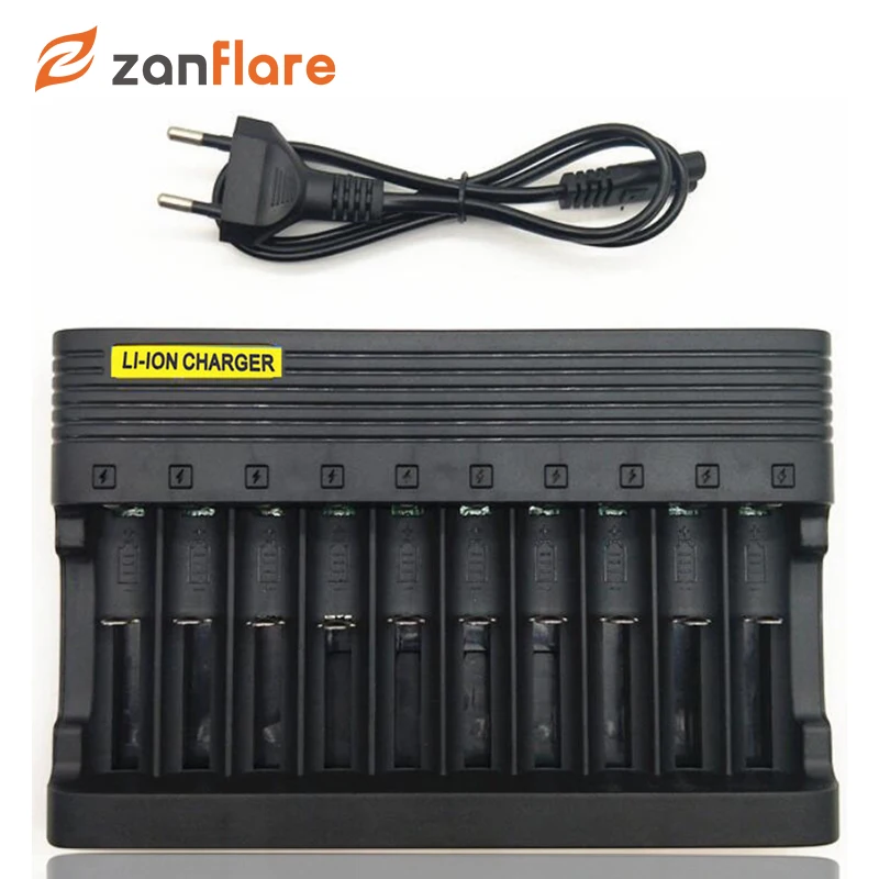 

Zanflare 10 Bays 18650 Battery Charger 10 Slots Universal Smart for 18650 26650 14500 16340 18500 10440 18350 17670 Battery