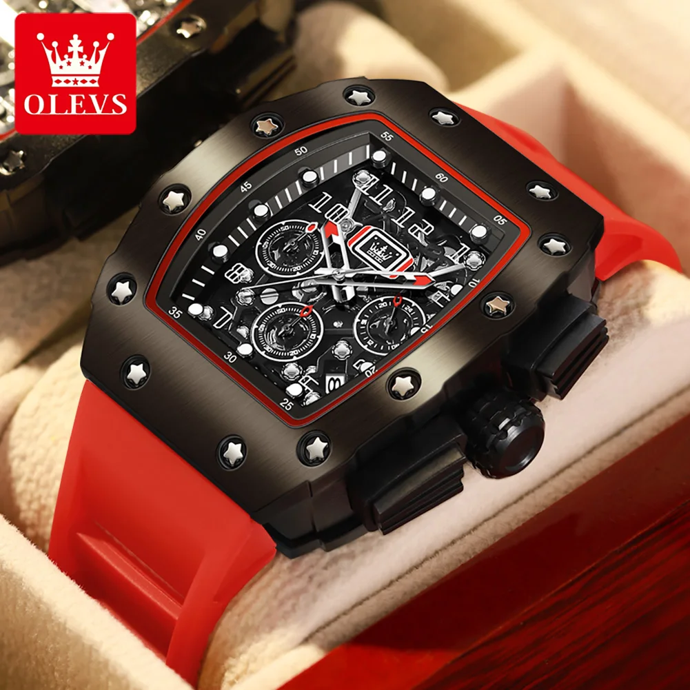 OLEVS Men's Watches New Hollow Watch for Men Top Brand Luxury Tonneau Quartz Wristwatch Sport Waterproof Chronograph Watches
OLEVS Men's Watches New Hollow Watch for Men Top Brand Luxury Tonneau Quartz Wristwatch Sport Waterproof Chronograph Watches