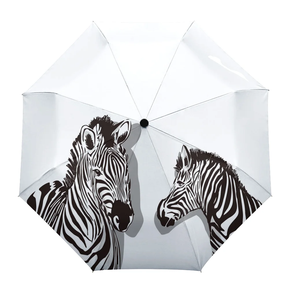 Two Zebras White Automatic Umbrella Men Women Rain Windproof Outdoor Travel Sun Three Folding Umbrellas 8 Ribs Gift Parasol
Two Zebras White Automatic Umbrella Men Women Rain Windproof Outdoor Travel Sun Three Folding Umbrellas 8 Ribs Gift Parasol