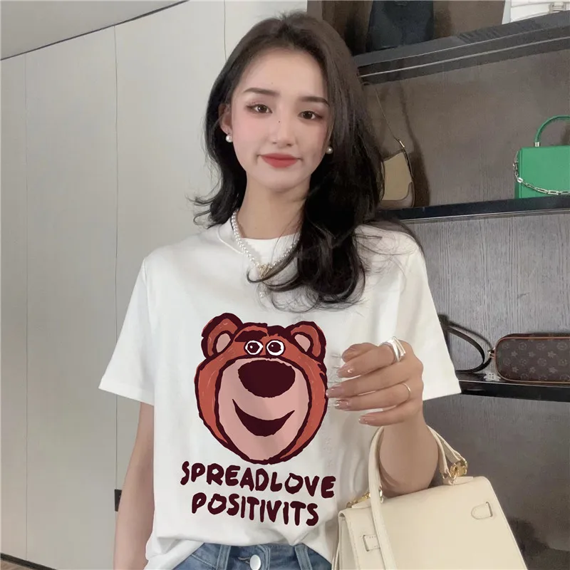 Summer 2023 New Cotton Short Sleeve T-shirt Cute Bear Cartoon Tees Women Korean Version Fashion Loose Oversize Half-sleeve Top
Summer 2023 New Cotton Short Sleeve T-shirt Cute Bear Cartoon Tees Women Korean Version Fashion Loose Oversize Half-sleeve Top