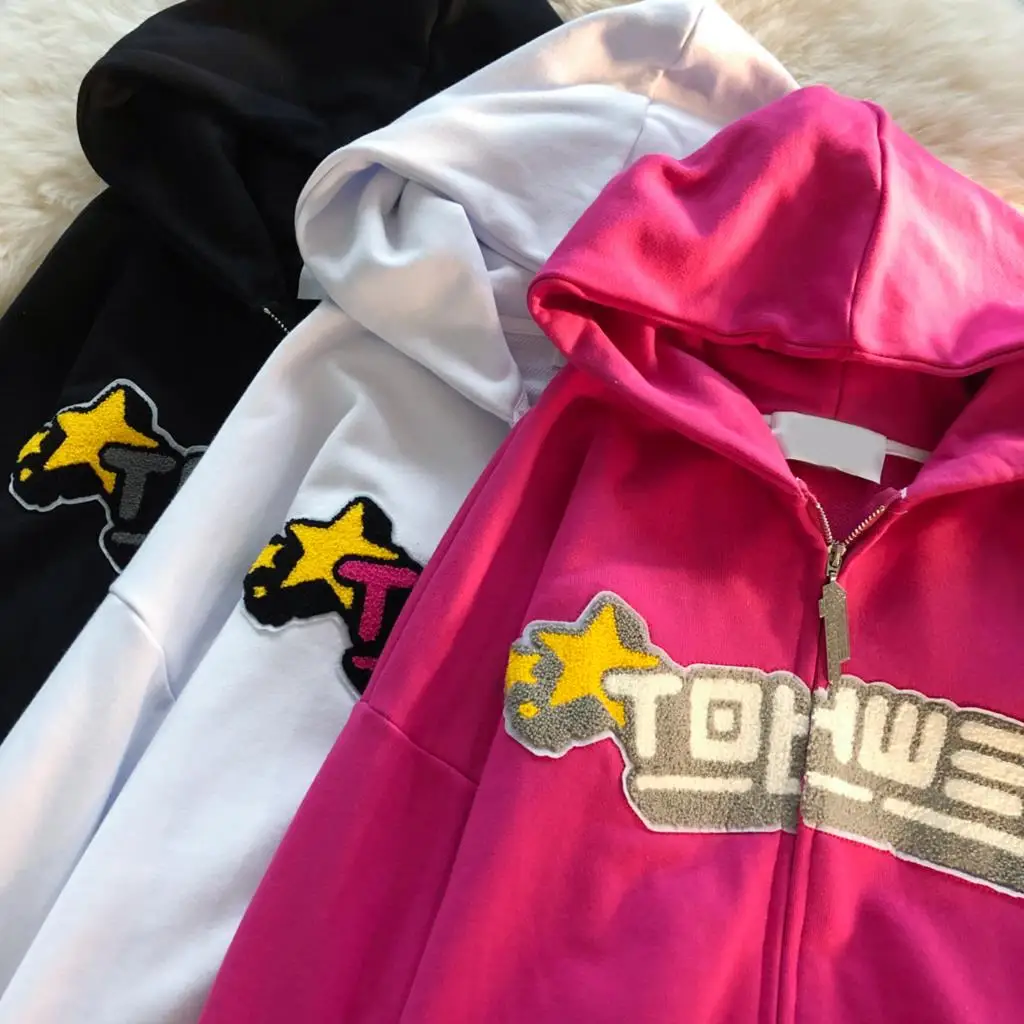 Flocking Embroidered Hoodies Women College Style Trend Loose Simple Letter Sweatshirt Street Fun Casual All-match Jacket Women
Flocking Embroidered Hoodies Women College Style Trend Loose Simple Letter Sweatshirt Street Fun Casual All-match Jacket Women