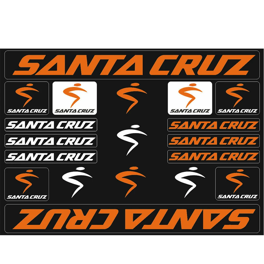 

Наклейки на раму велосипеда Santa Cruz, виниловые оранжевые наклейки, 29,7 см x 210 см