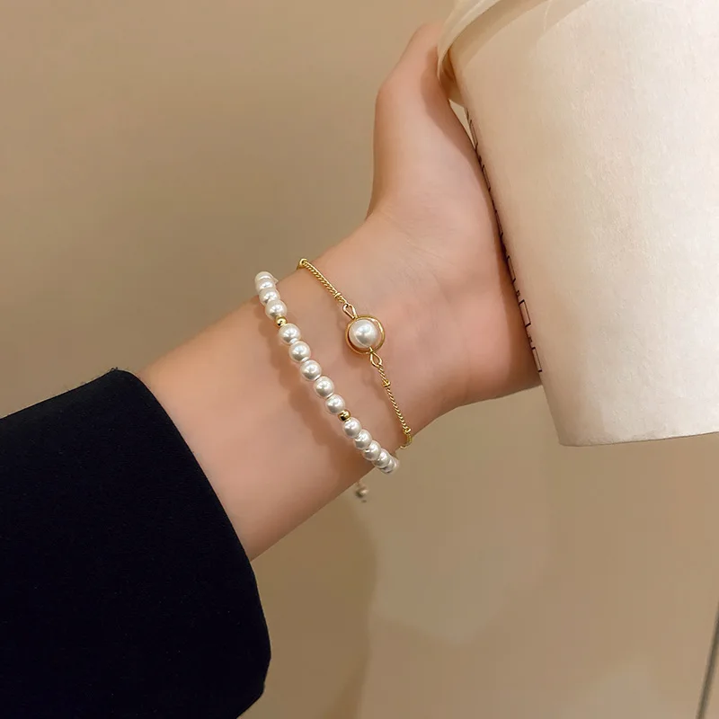 Vintage Simple Double Layers Pearl Bracelet Fashion Adjustable Charm Bracelet For Women
Vintage Simple Double Layers Pearl Bracelet Fashion Adjustable Charm Bracelet For Women
