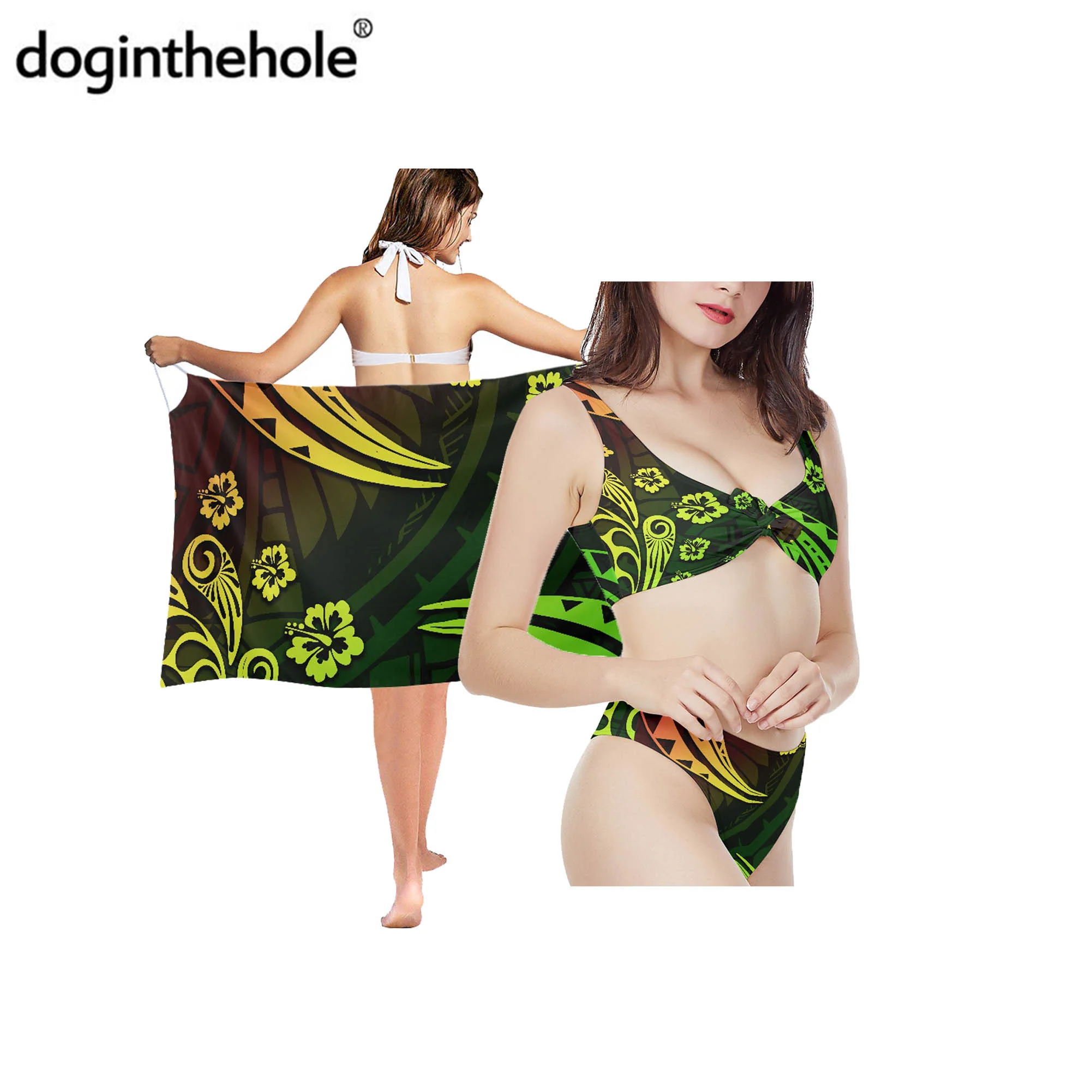 Doginthehole Summer Sexy Bikini and Cover-ups for Women Polynesia Style Print Feminine Tunic Beachwear Bathing Suit Polyester
Doginthehole Summer Sexy Bikini and Cover-ups for Women Polynesia Style Print Feminine Tunic Beachwear Bathing Suit Polyester