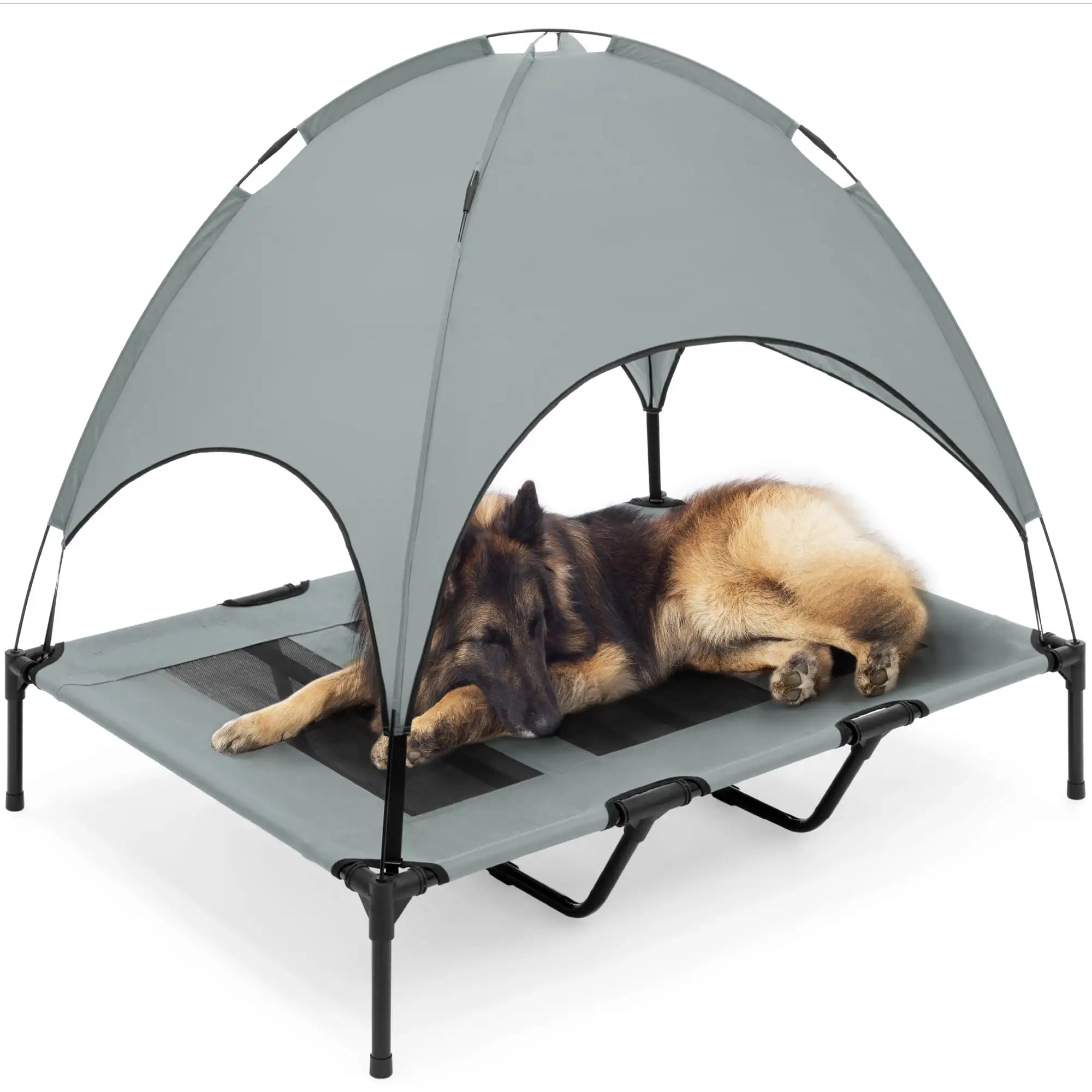 HMTX 48in Elevated Cooling Dog Bed, Outdoor Raised Mesh Pet Cot w/ Removable Canopy, Carrying Bag - Gray
HMTX 48in Elevated Cooling Dog Bed, Outdoor Raised Mesh Pet Cot w/ Removable Canopy, Carrying Bag - Gray