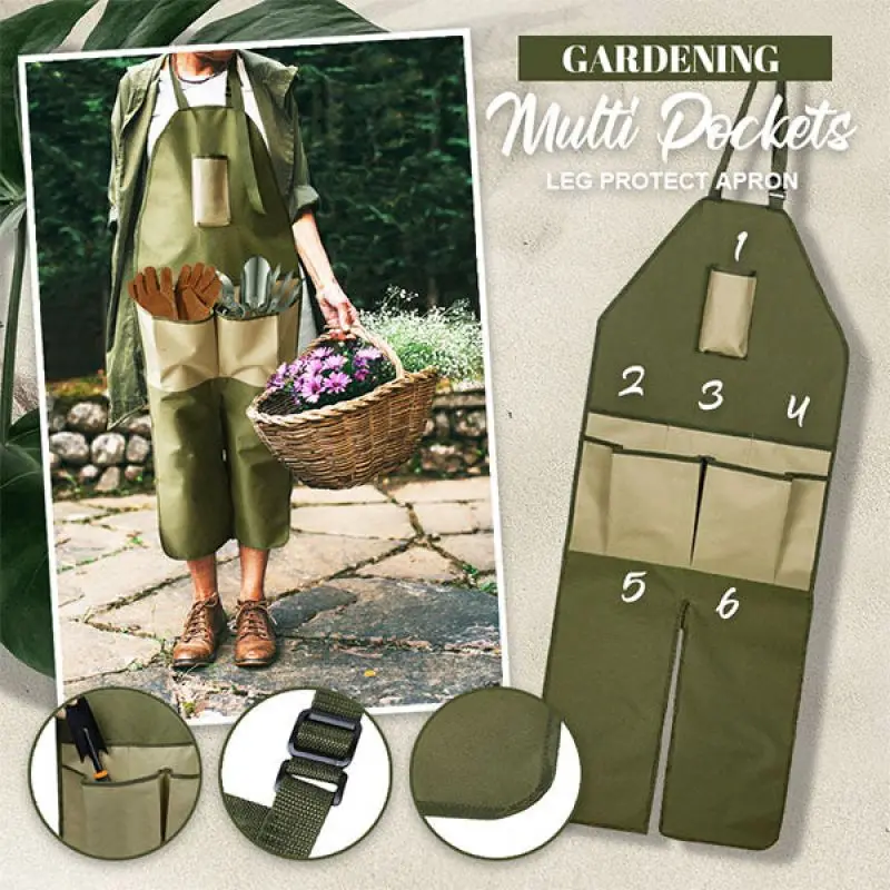 

Gardening Multi Pockets Leg Protect Apron Oxford Colorblock Extended Farmhouse Aprons Home Kichen Accessoires