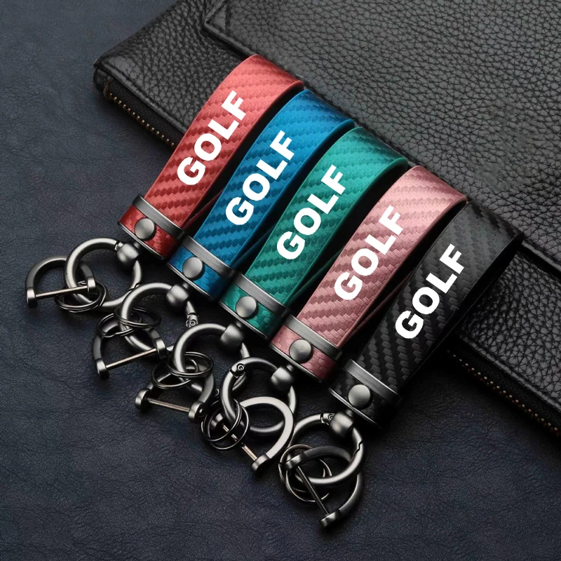 Leather Carbon Fiber Pattern Car Keychain Horseshoe Buckle Keyring For GOLF 7 6 5 MK5 MK6 MK7 Car Accessories
Leather Carbon Fiber Pattern Car Keychain Horseshoe Buckle Keyring For GOLF 7 6 5 MK5 MK6 MK7 Car Accessories