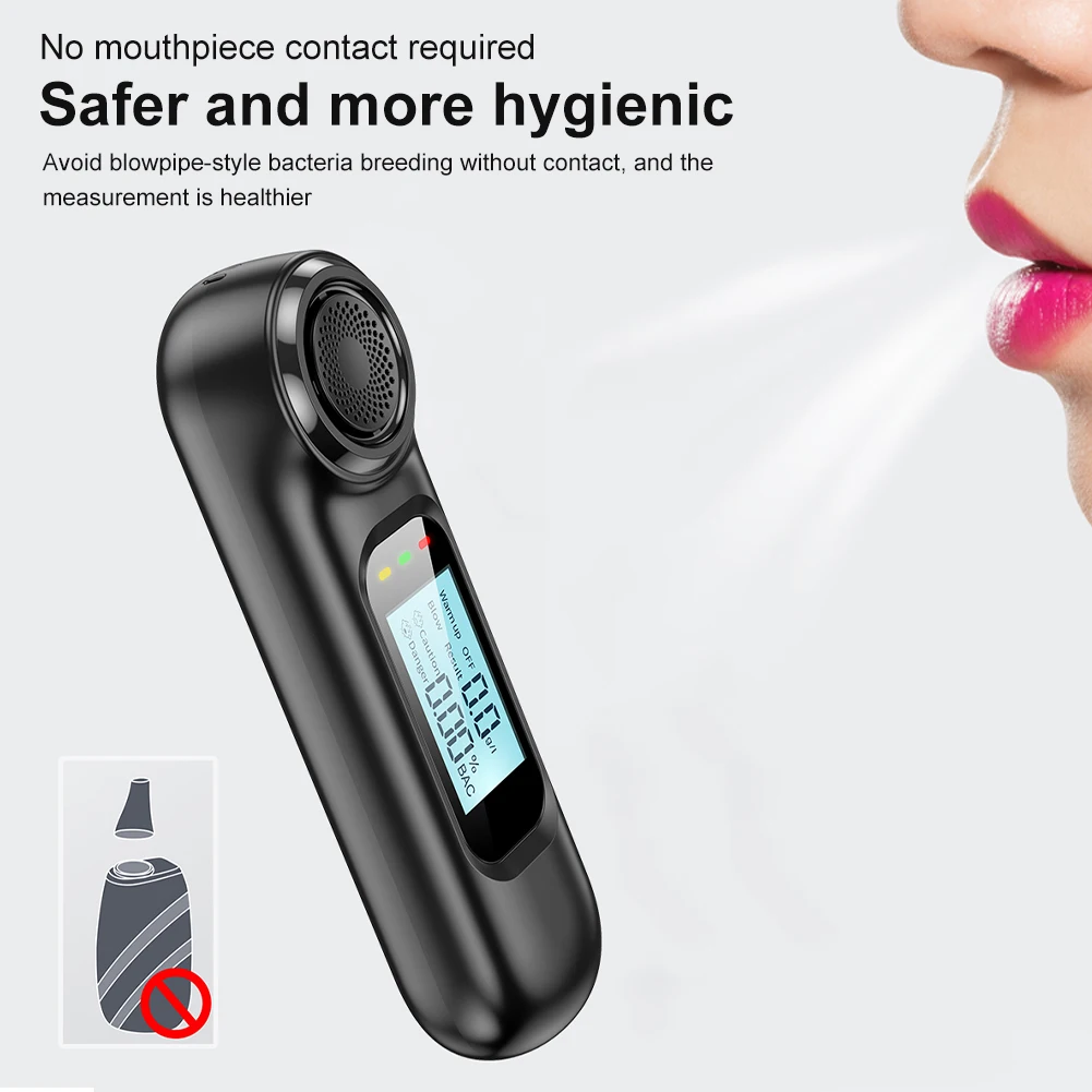 Non-Contact Portable Breathalyzer High-Precision Alcohol Tester Rechargeable Digital LCD Screen Breath Tester with Light & Sound
Non-Contact Portable Breathalyzer High-Precision Alcohol Tester Rechargeable Digital LCD Screen Breath Tester with Light & Sound