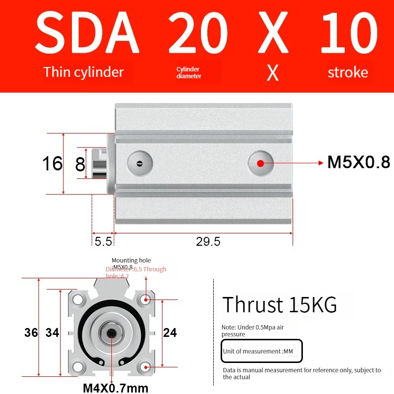 Пневматический цилиндр Airtac SDA20 диаметр 20 мм ход 5-100 мм
Пневматический цилиндр Airtac SDA20 диаметр 20 мм ход 5-100 мм