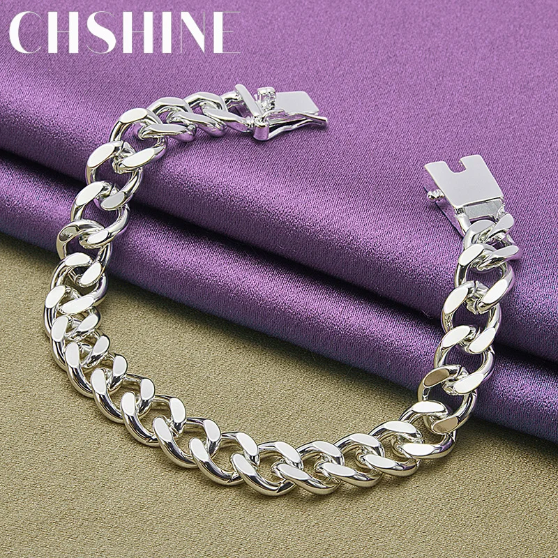 CHSHINE 925 Sterling Silver Exquisite Men 10MM Side Chain Bracelet Fashion Charm Jewelry 
CHSHINE 925 Sterling Silver Exquisite Men 10MM Side Chain Bracelet Fashion Charm Jewelry