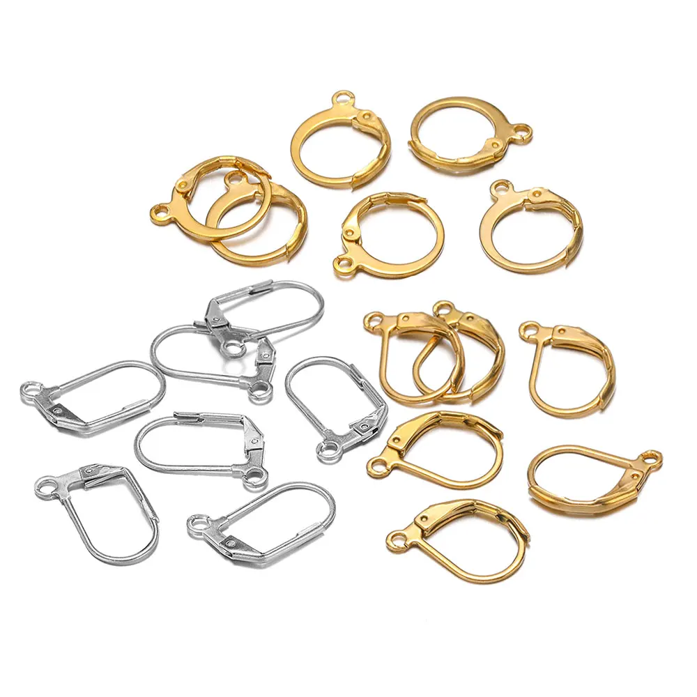 20Pcs Stainless Steel Earrings Hoop Earring Clasps Fitting Ear Wire Setting Base for DIY Earrings Connectors Jewelry Making
20Pcs Stainless Steel Earrings Hoop Earring Clasps Fitting Ear Wire Setting Base for DIY Earrings Connectors Jewelry Making