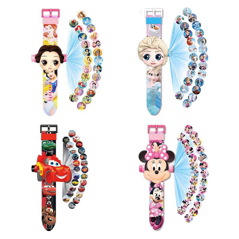 Часы наручные для девочек и мальчиков дизайнерские цифровые детей с принцессой
