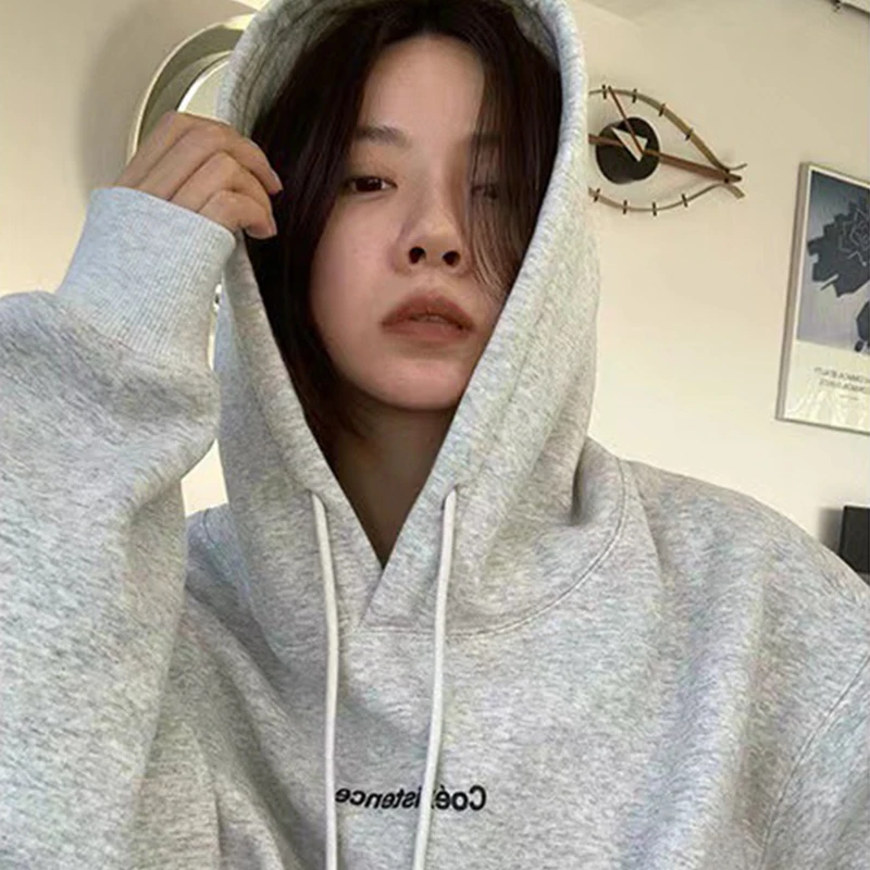 LIL CHER 100% cotton hoodie grey hoodie autumn/winter women's dress plus chunky Korean style loose and lazy oversized coat
LIL CHER 100% cotton hoodie grey hoodie autumn/winter women's dress plus chunky Korean style loose and lazy oversized coat