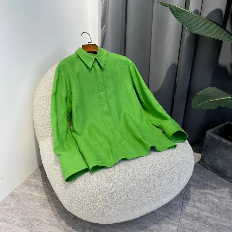 Top Quality New Autumn Collection 2022 fluorescent green Linen Straight Blouse and High Waist All-match Pants Women Suits
Top Quality New Autumn Collection 2022 fluorescent green Linen Straight Blouse and High Waist All-match Pants Women Suits