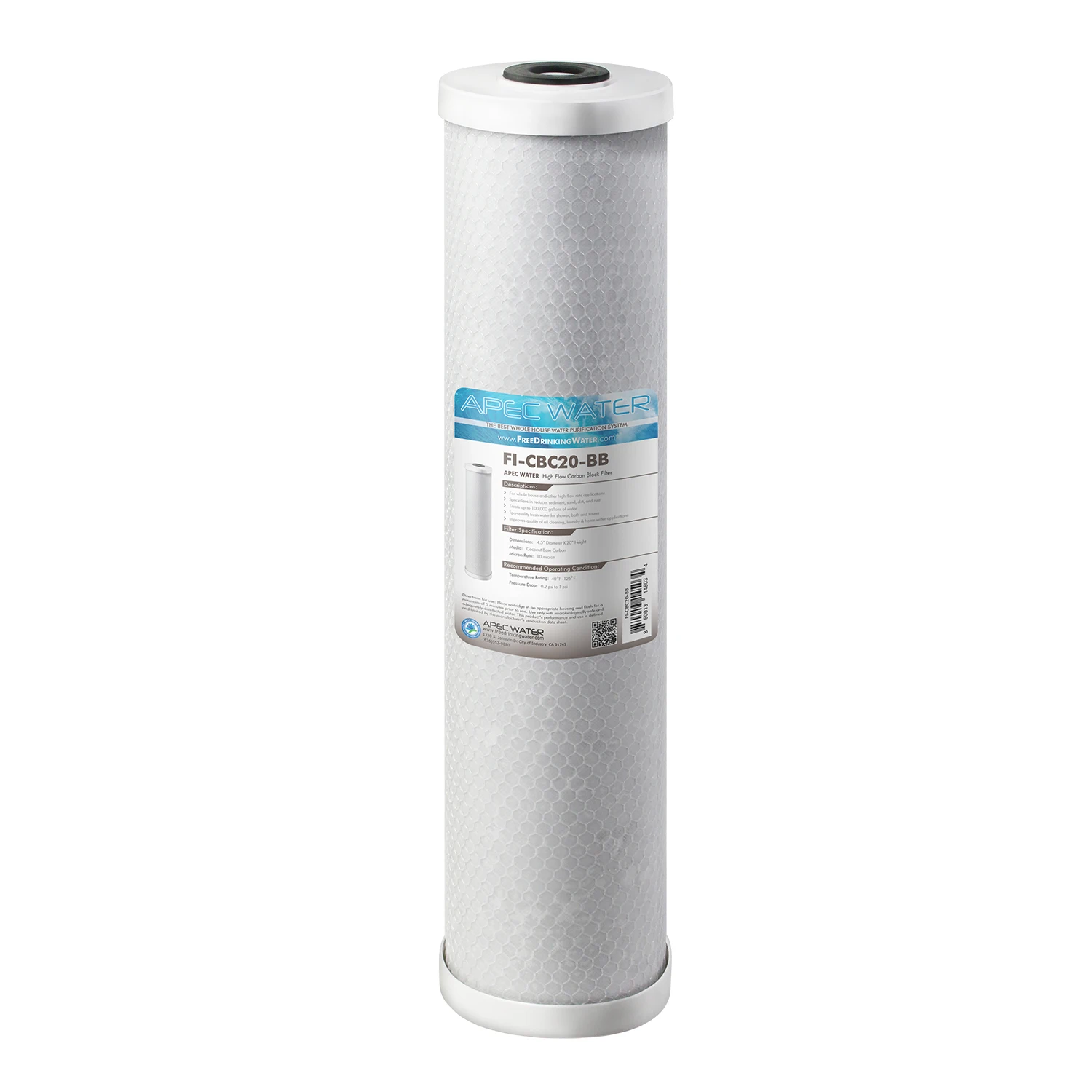 APEC Whole House 20 in. High Flow Carbon Block Replacement Water Filter (FI-CBC20-BB)
APEC Whole House 20 in. High Flow Carbon Block Replacement Water Filter (FI-CBC20-BB)