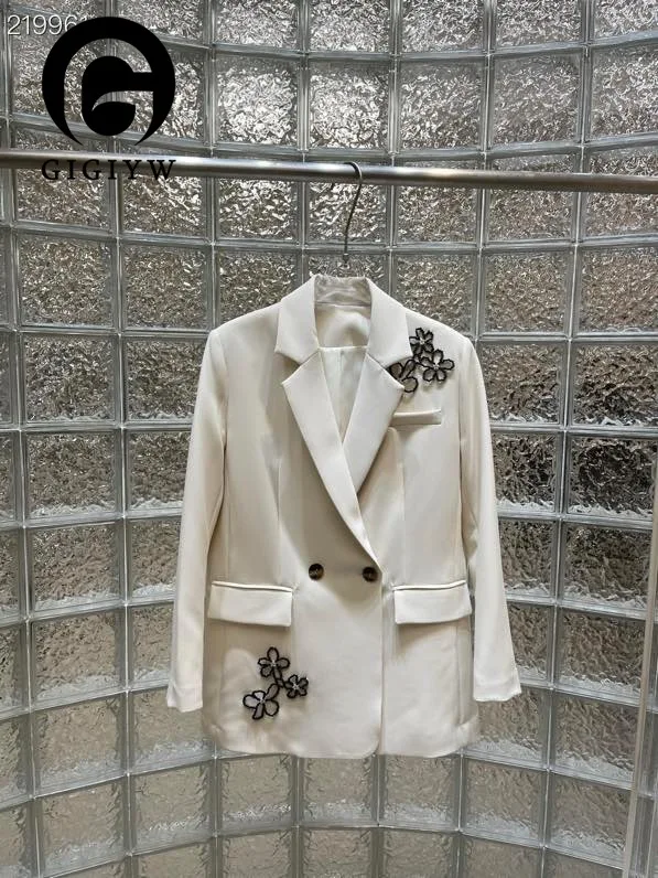 Женский блейзер с вышивкой GIGIYW, элегантный пиджак абрикосового цвета, осень 2022 
Женский блейзер с вышивкой GIGIYW, элегантный пиджак абрикосового цвета, осень 2022