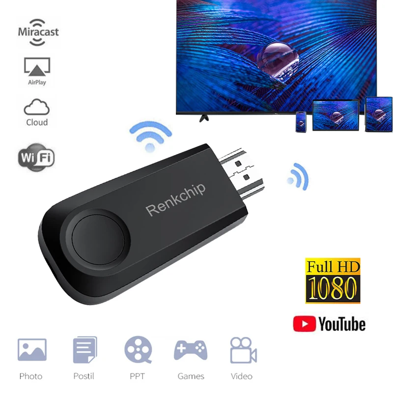 E10 Wi-Fi TV Stick Full HD 1080P Miracast HDMI-совместимый аудиовидео зеркальный экран Renkchip с DLNA для IOS Android Dongle
E10 Wi-Fi TV Stick Full HD 1080P Miracast HDMI-совместимый аудиовидео зеркальный экран Renkchip с DLNA для IOS Android Dongle