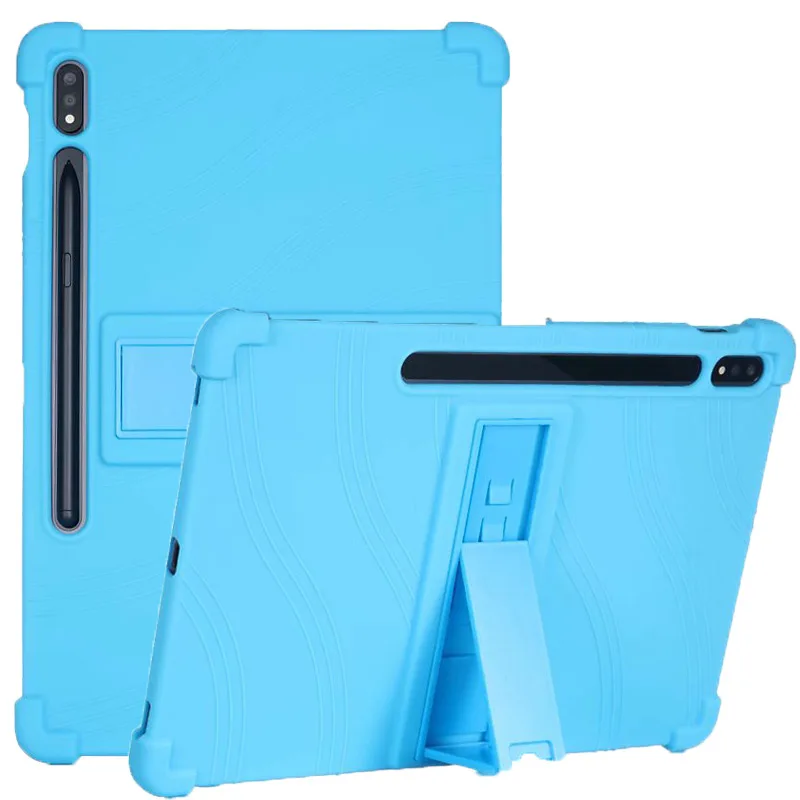 

For Samsung Galaxy Tab S7 FE T730 T736 2021 12.4 Shell Shockproof Kids Safe Silicone Portable Kickstand Tablet Case