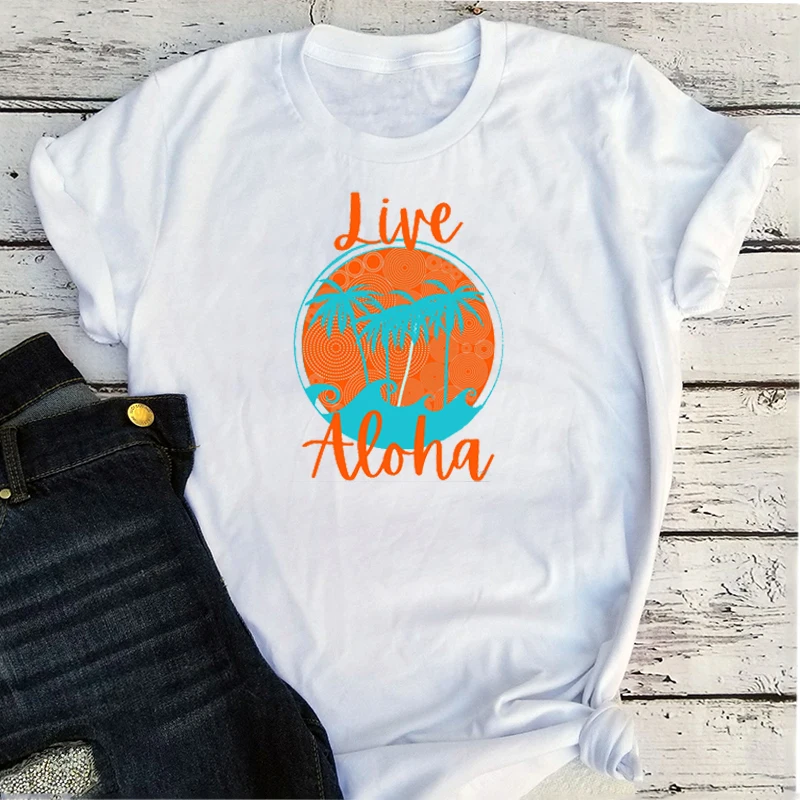 Aloha Tee Summer Classic Women Fashion Clothing Coconut Tree Holiday Beach Cartoon White T Shirt Letter Graphic Tees M
Aloha Tee Summer Classic Women Fashion Clothing Coconut Tree Holiday Beach Cartoon White T Shirt Letter Graphic Tees M