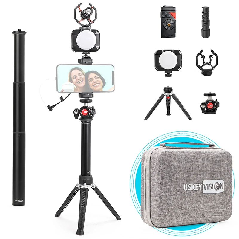 Microphone Vlog Video Live Kit LED Light Tripod Phone Clip for iPhone 13/Mini/pro/max Smartphone Camera Studio Video Accessories
Microphone Vlog Video Live Kit LED Light Tripod Phone Clip for iPhone 13/Mini/pro/max Smartphone Camera Studio Video Accessories