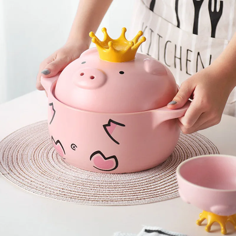 Pig Casserole Stew Pot Porridge Household Open Fire Soup Pot Old-Fashioned Kitchen Ceramic Tableware Porcelain Bowl Cooking Pot
Pig Casserole Stew Pot Porridge Household Open Fire Soup Pot Old-Fashioned Kitchen Ceramic Tableware Porcelain Bowl Cooking Pot