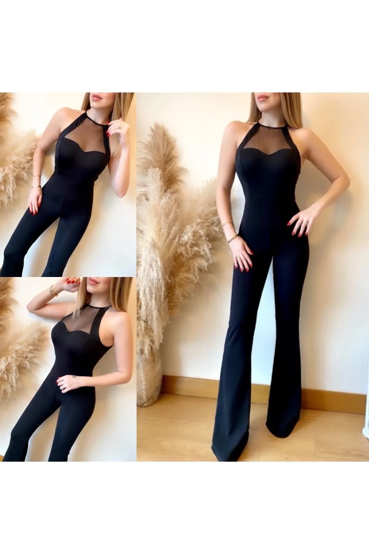 Women's Overalls Tulle Detailed Lycra Jumpsuit With Low-Cut Back. Hot Casual Fashion Sleeveless Baggy Trousers Overalls
Women's Overalls Tulle Detailed Lycra Jumpsuit With Low-Cut Back. Hot Casual Fashion Sleeveless Baggy Trousers Overalls