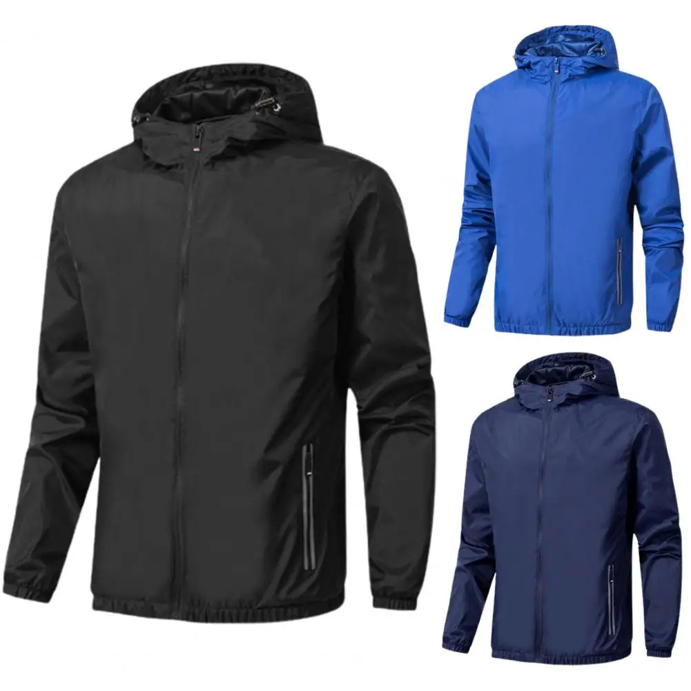 Men Windbreaker Zipper Placket Jacket Coat Male Spring Autumn Hooded Solid Color Casual Jacket
Men Windbreaker Zipper Placket Jacket Coat Male Spring Autumn Hooded Solid Color Casual Jacket