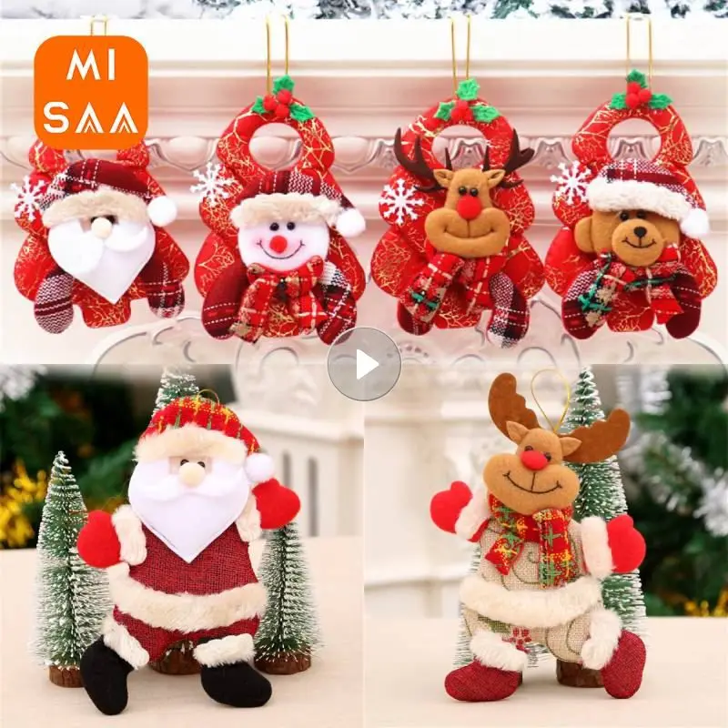 

Christmas Ornaments Santa Claus Snowman Deer Pendant Doll Hang Decorations For Home Xmas New Year Decor Navidad Natal Gifts