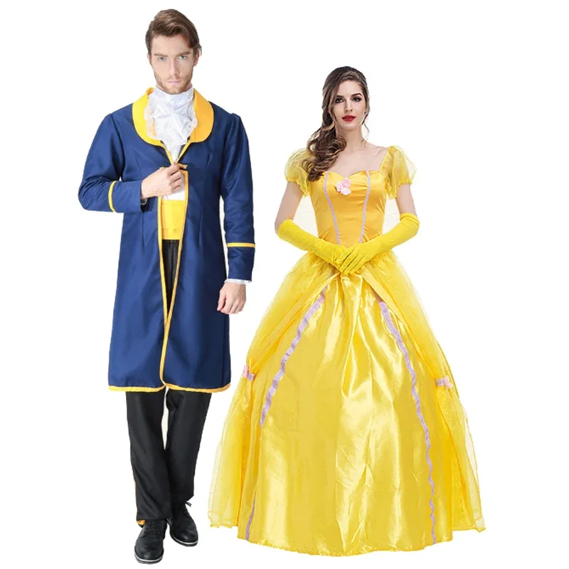 Halloween Beauty And Beast Yellow Princess Dress Prince Couple Costume Adult Belle Costumes Stage Show Cosplay Fancy Party Dress
Halloween Beauty And Beast Yellow Princess Dress Prince Couple Costume Adult Belle Costumes Stage Show Cosplay Fancy Party Dress