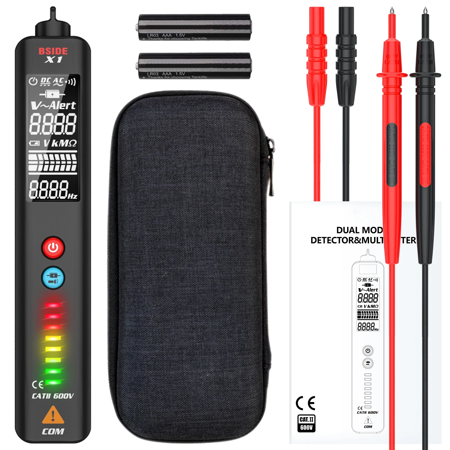 Voltage Detector Multimeter Adjustable Sensitivity Non-contact Pen-shaped X1/X1A Smart Pencil Large Screen EBTN Electric Tester
Voltage Detector Multimeter Adjustable Sensitivity Non-contact Pen-shaped X1/X1A Smart Pencil Large Screen EBTN Electric Tester