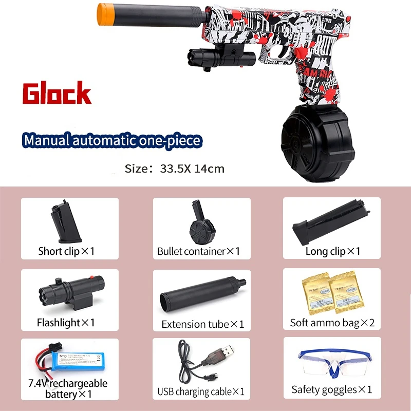 2023 Electric Desert Eagle X-2 Glock Gel Shockwave Splash Ball Assembled Toy Gun Outdoor Games Children's Festival/Birthday Gift 
2023 Electric Desert Eagle X-2 Glock Gel Shockwave Splash Ball Assembled Toy Gun Outdoor Games Children's Festival/Birthday Gift