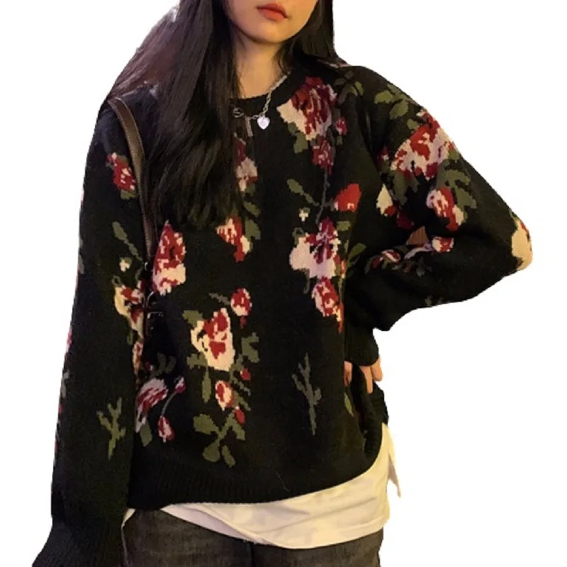 PERHAPS U Women Causal Vintage Flower Embroidery Wool Knitted O-Neck Pullover Loose Sweater Blouse Outwear M3009
PERHAPS U Women Causal Vintage Flower Embroidery Wool Knitted O-Neck Pullover Loose Sweater Blouse Outwear M3009