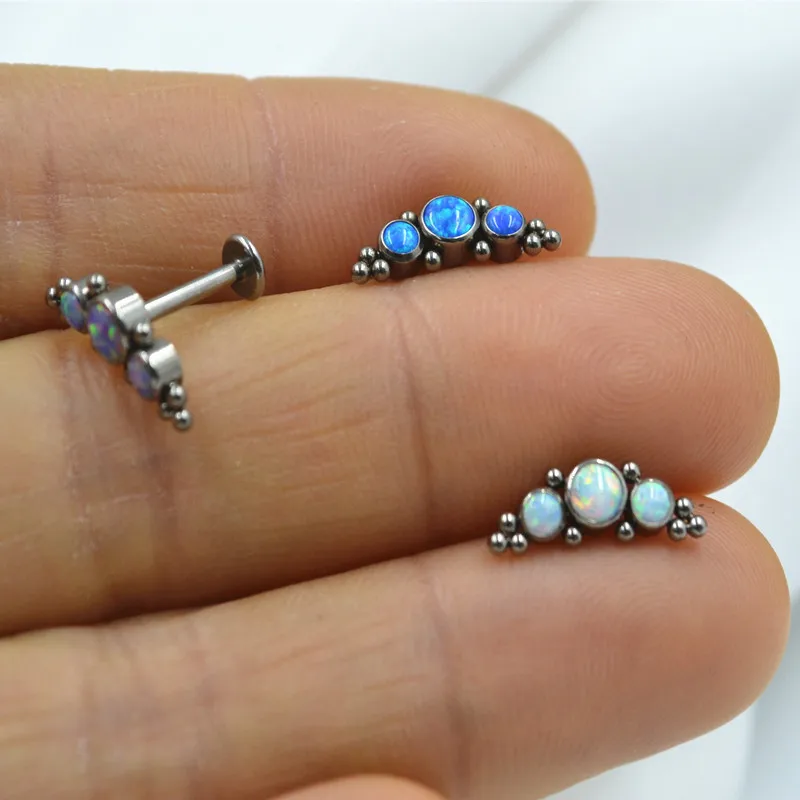 F136 Titanium Piercing Stud Earrings Helix Pierc Tragus Cartilage Lobe Conch Pierc Labret Hoop Opal Piercing Body Jewelry 16G
F136 Titanium Piercing Stud Earrings Helix Pierc Tragus Cartilage Lobe Conch Pierc Labret Hoop Opal Piercing Body Jewelry 16G