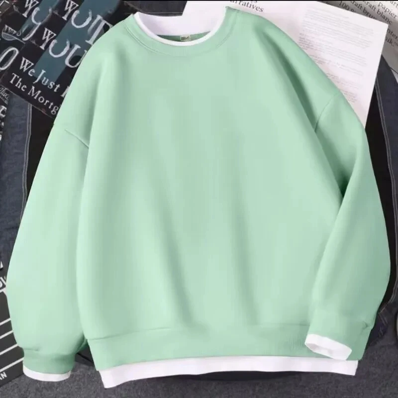 

Женская толстовка из двух предметов, однотонная свободная уличная одежда мятно-зеленого цвета с графическим принтом, пуловер оверсайз, свитшоты, топы, весна