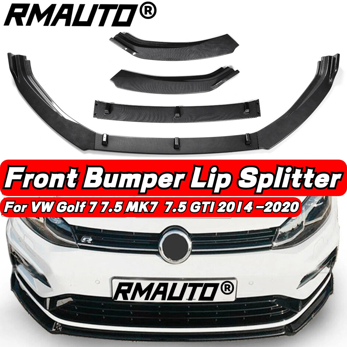 For VW Golf 7 MK7 MK7.5 GTI 2014-2020 Car Front Bumper Splitter Lip Diffuser Spoiler Protector Deflector Body Kit Car Accessory 
For VW Golf 7 MK7 MK7.5 GTI 2014-2020 Car Front Bumper Splitter Lip Diffuser Spoiler Protector Deflector Body Kit Car Accessory