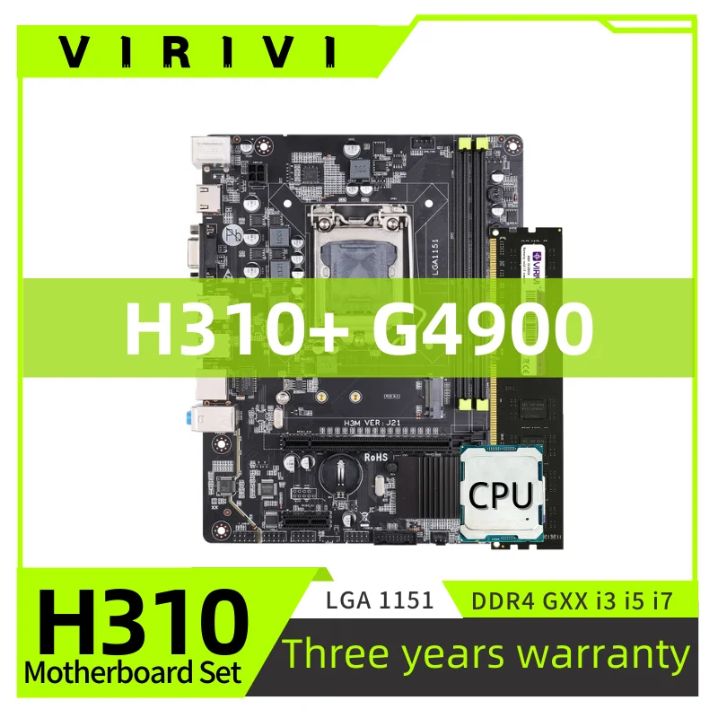VIRIVI H310 DDR4 Motherboard Set With G4900 LGA1151 CPU*1 match DDR4 desktop memory
VIRIVI H310 DDR4 Motherboard Set With G4900 LGA1151 CPU*1 match DDR4 desktop memory