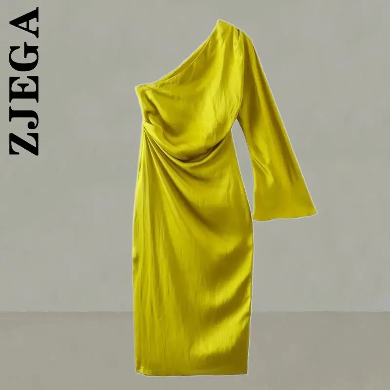 Zjega Dress New Women Elegant Yellow Asymmetrical Dress Holiday Robe Simple Harajuku Dresses All-Match Slim Female Vestidos
Zjega Dress New Women Elegant Yellow Asymmetrical Dress Holiday Robe Simple Harajuku Dresses All-Match Slim Female Vestidos